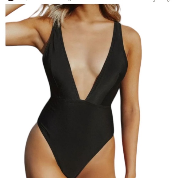 ZAFUL Plunging High Cut Swimsuit Black Size Small One piece Bathing suit Sexy - Picture 5 of 16